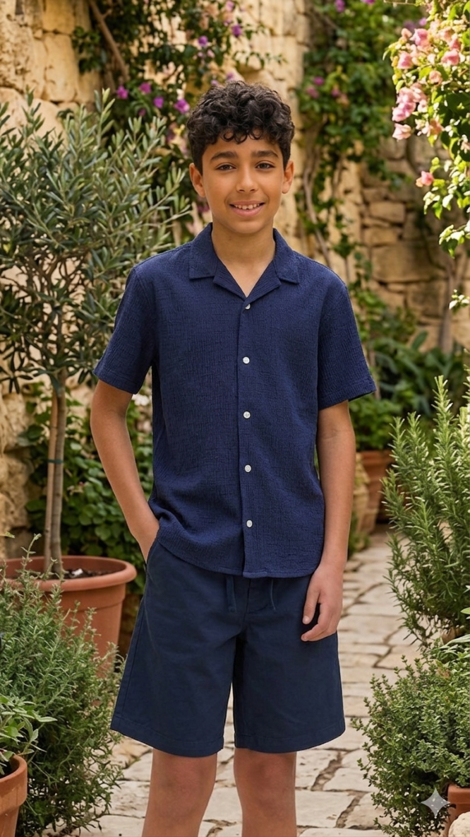 Jack & Jones Junior V‑Neck Shirt – 100% Cotton Short Sleeve Top