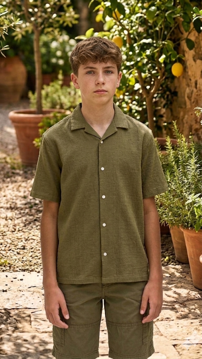 Jack & Jones Junior V‑Neck Shirt – 100% Cotton Short Sleeve Top