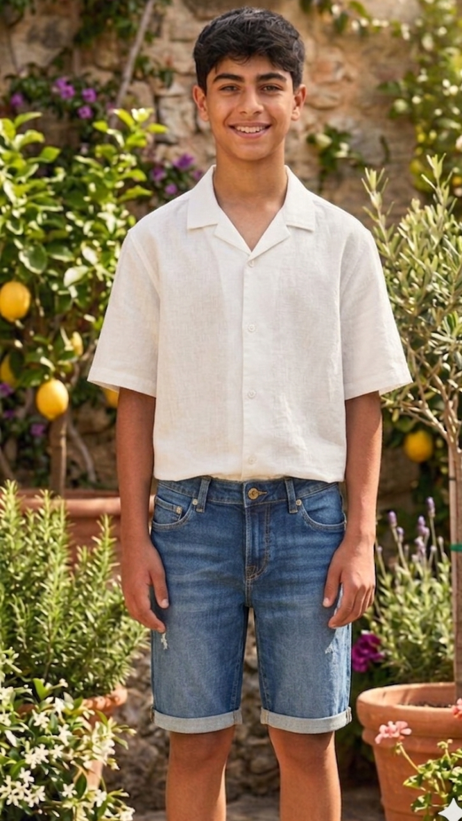 Jack & Jones Junior V‑Neck Shirt – 100% Cotton Short Sleeve Top
