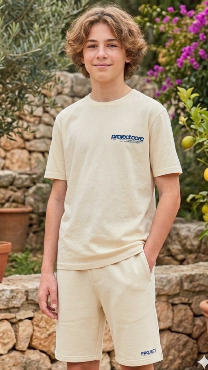 Blue relaxed fit cotton sweat shorts for boys by Jack & Jones Junior