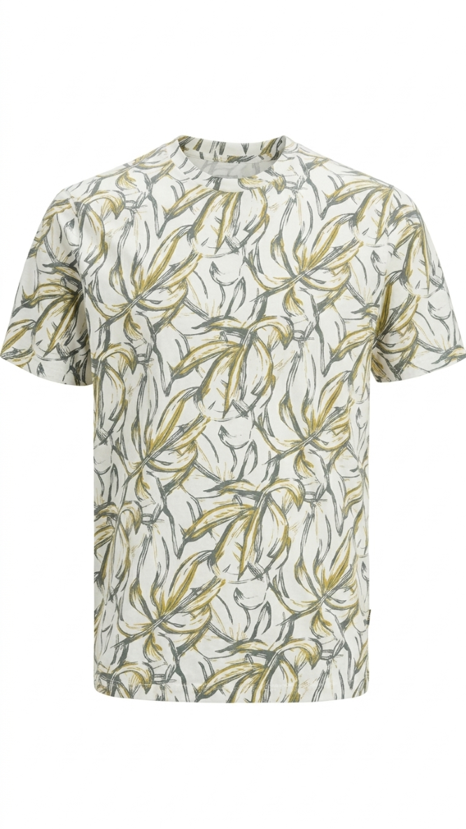 Boys cotton T-shirt with rubber print in black, white, or apricot by Jack & Jones Junior