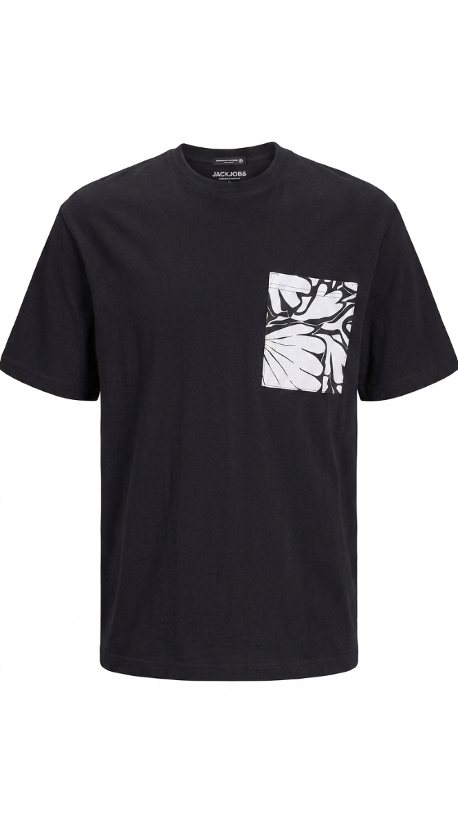 Cotton T-Shirt with Chest Pocket | Casual Crew Neck Tee