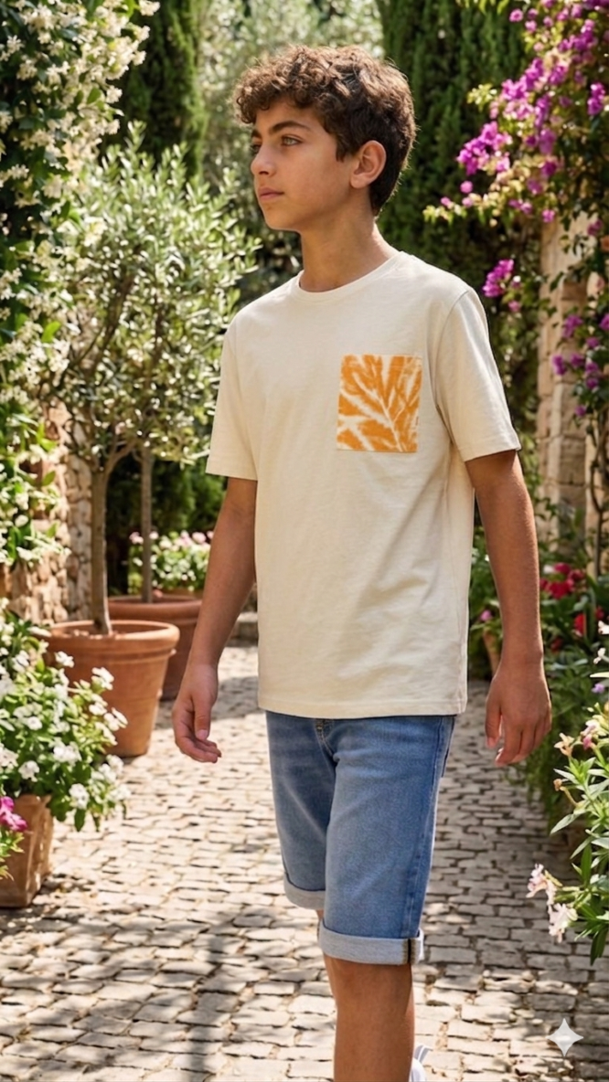 Cotton T-Shirt with Chest Pocket | Casual Crew Neck Tee