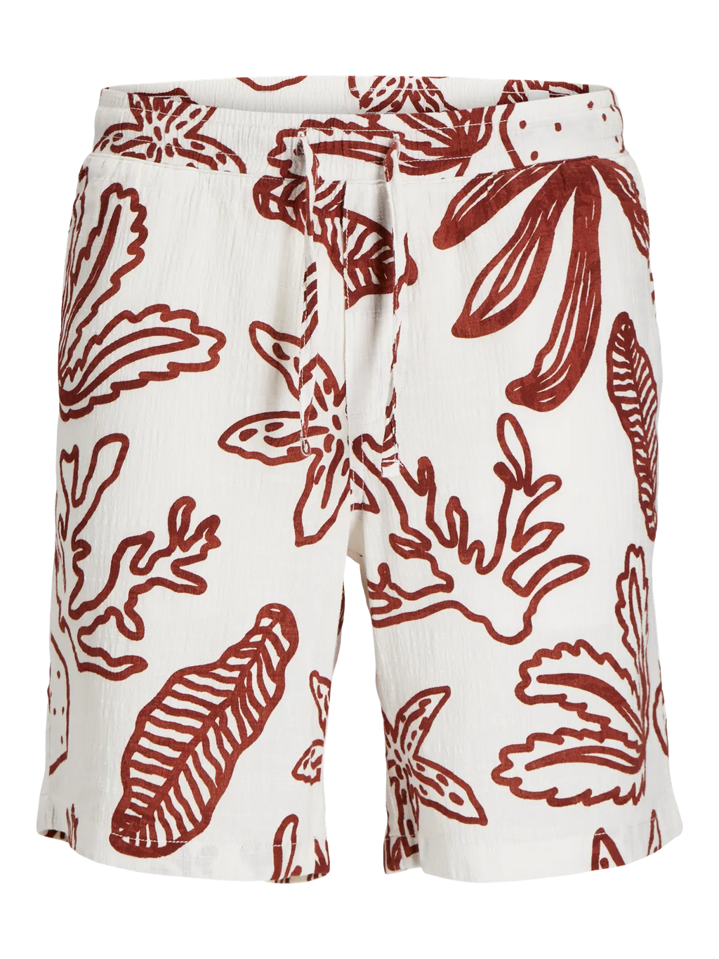 White relaxed fit casual fabric shorts for boys by Jack & Jones Junior