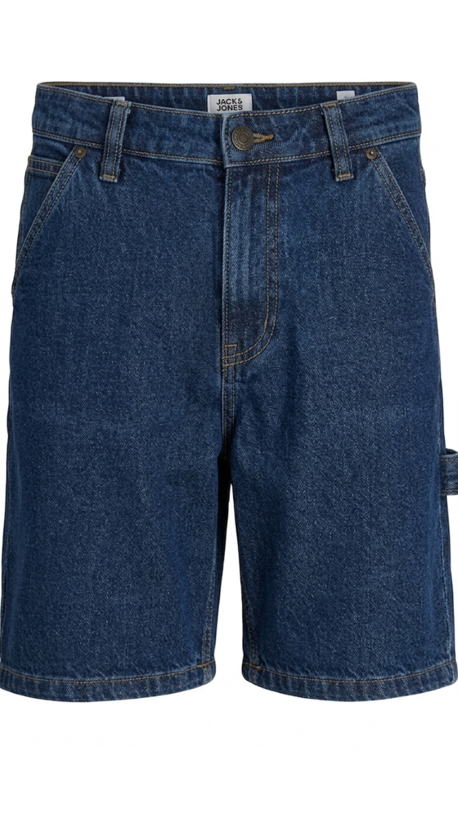 Blue regular fit denim shorts for boys by Jack & Jones Junior