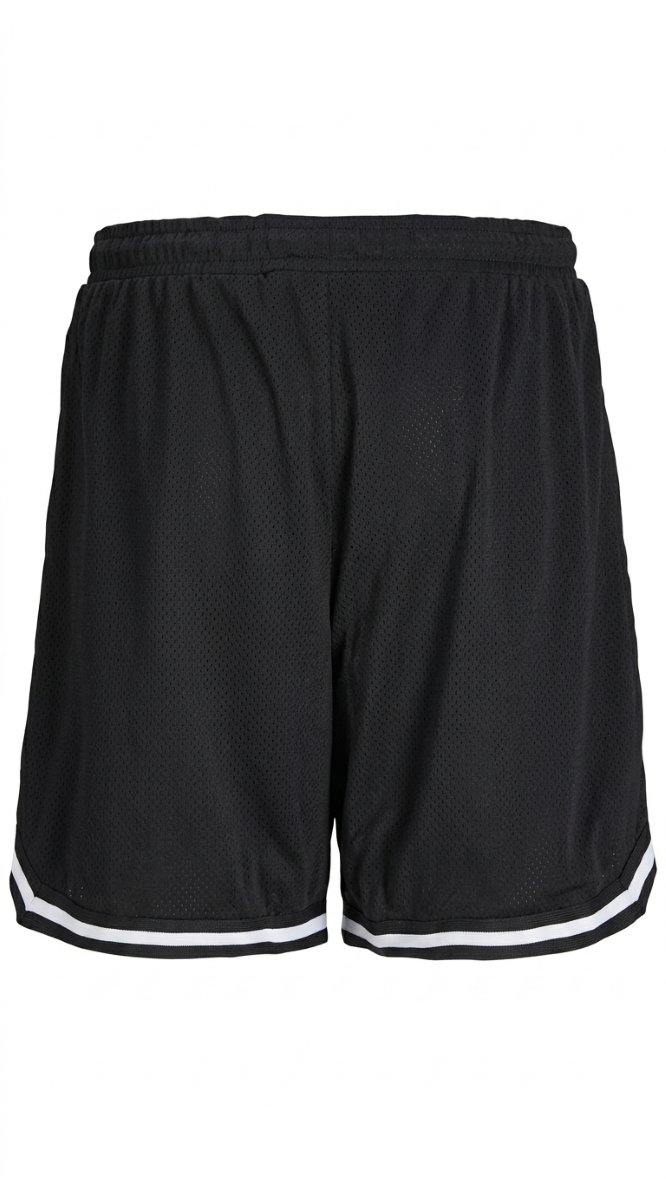 Black loose-fit lightweight mesh active shorts for boys by Jack & Jones Junior