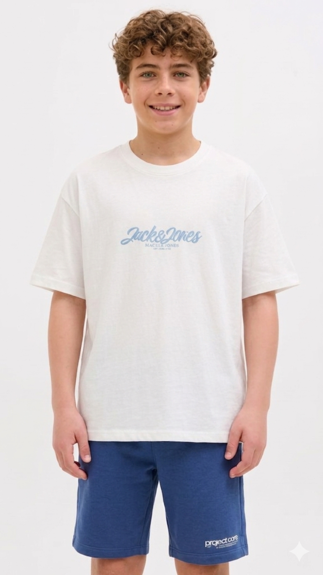 Blue, white or black boys' cotton crew neck Tavira T-shirt
