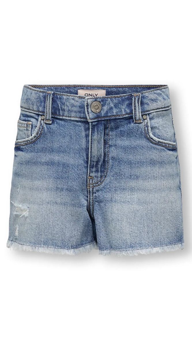 Girls Straight Fit Denim Shorts with Organic Cotton | ONLY GIRLS