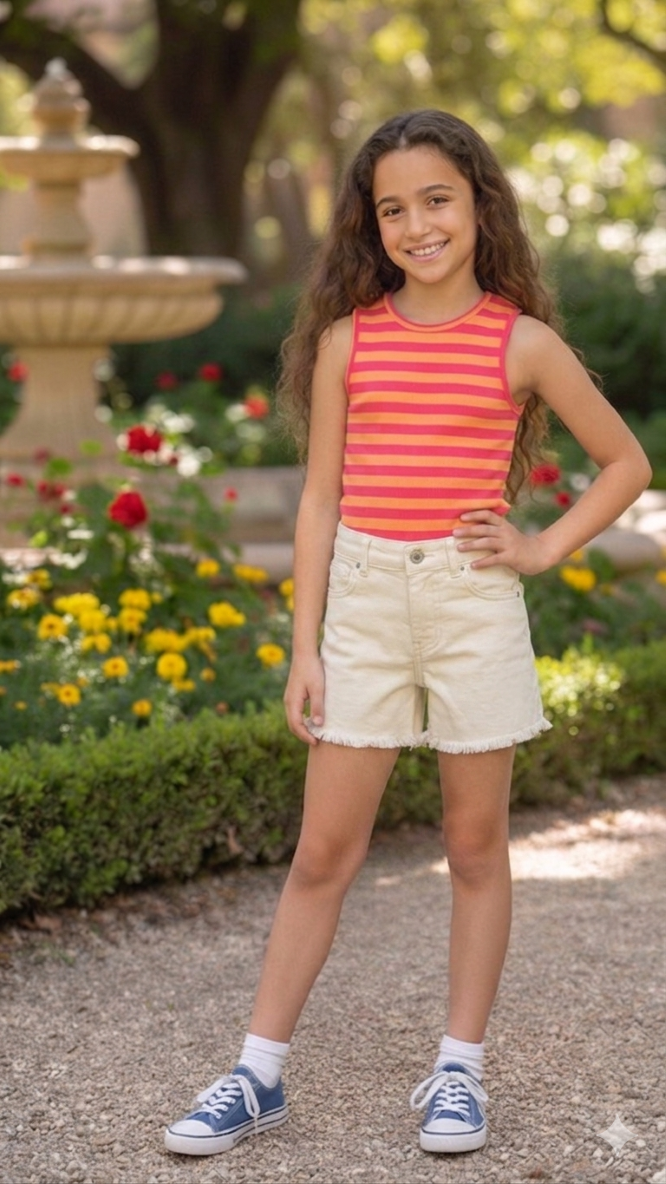 Girls Straight Fit Denim Shorts with Organic Cotton | ONLY GIRLS