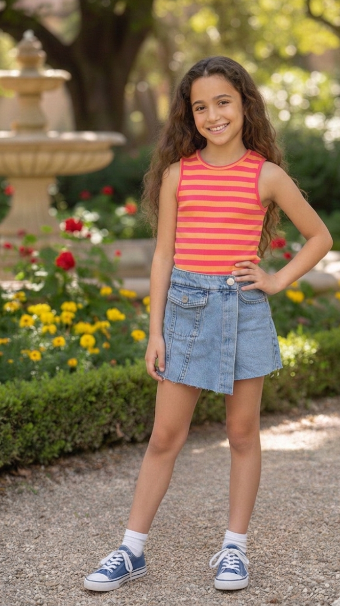 ONLY GIRLS Sleeveless Tank Top | Cotton Stretch