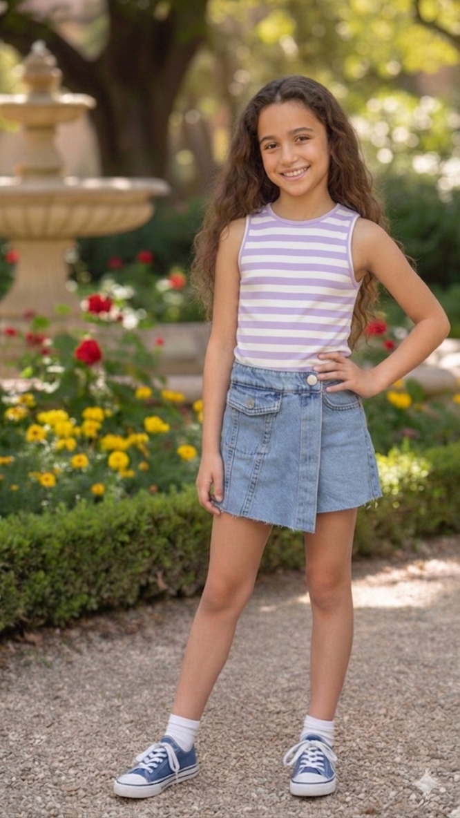 ONLY GIRLS Sleeveless Tank Top | Cotton Stretch