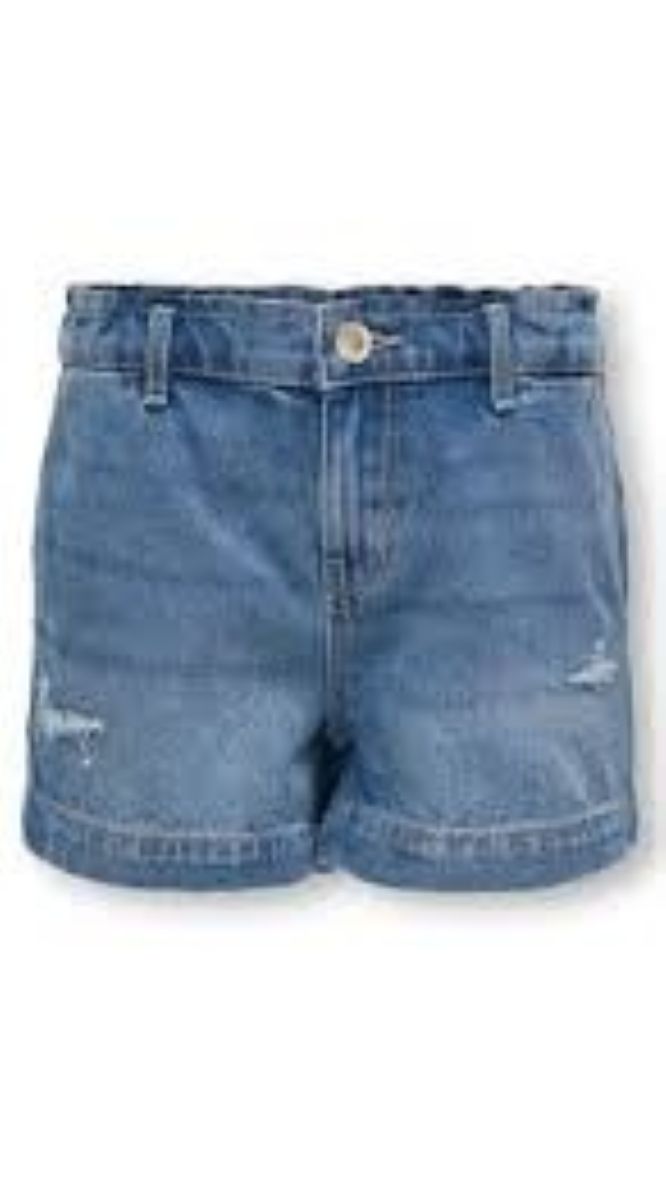 ONLY GIRLS Wide‑Leg Denim Shorts – Mid‑Wash, 100% Cotton, Sporty Summer Style
