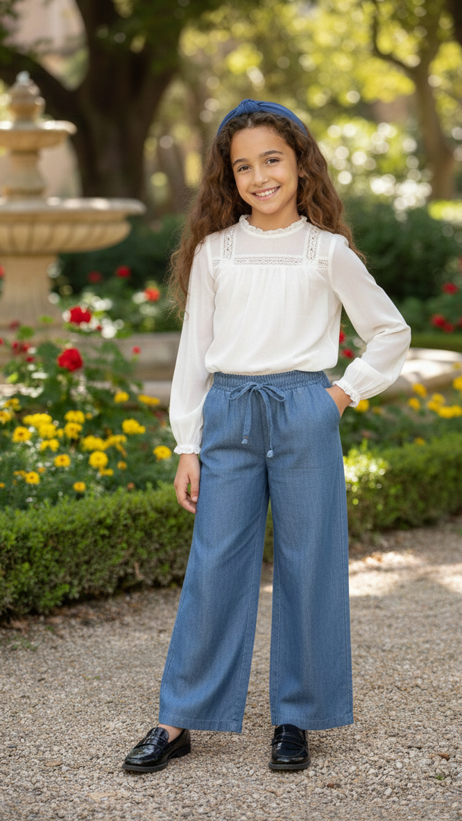 ONLY GIRLS Wide‑Fit Jeans – Soft Denim Blend, Comfortable Wide Leg, Everyday Style
