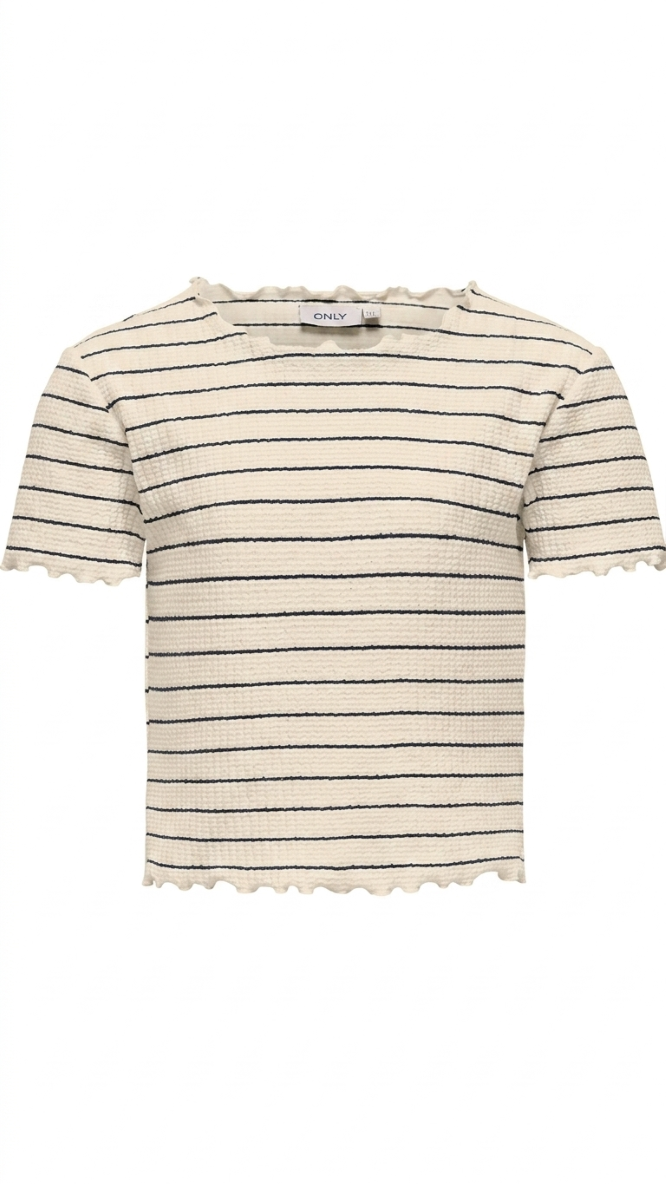ONLY GIRLS Cropped T‑Shirt – Organic Cotton Blend, Short Sleeves, Everyday Style