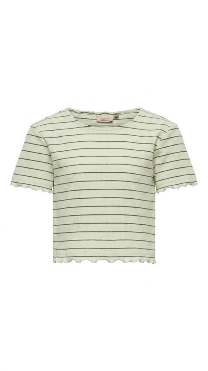 ONLY GIRLS Cropped T‑Shirt – Organic Cotton Blend, Short Sleeves, Everyday Style