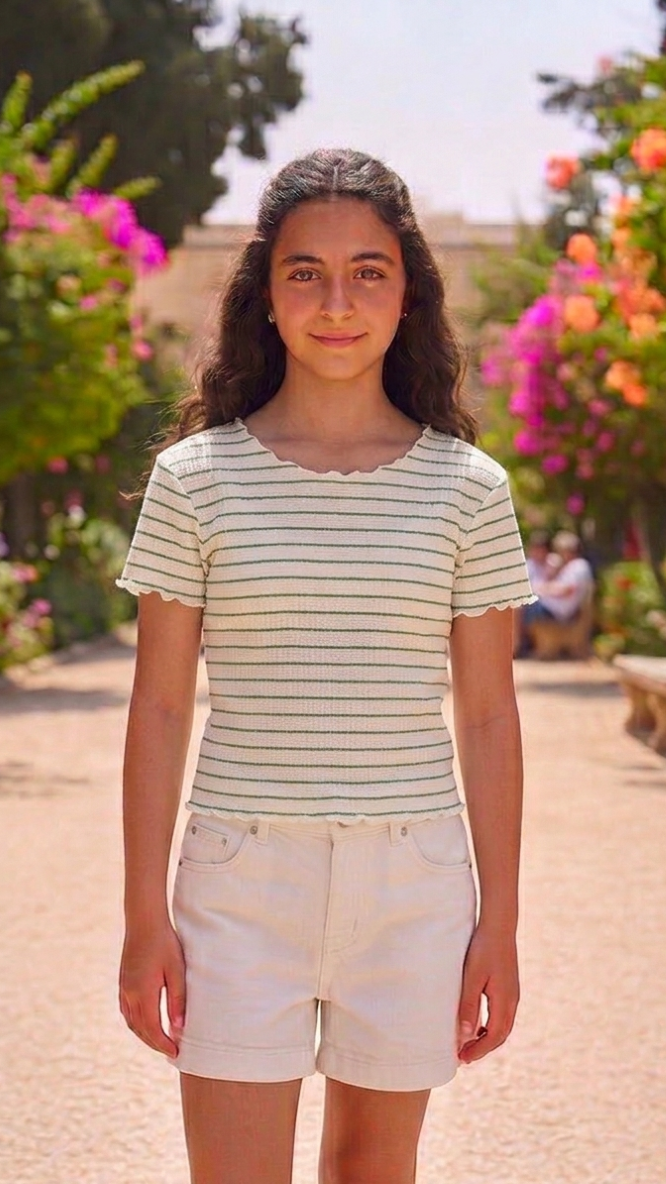 ONLY GIRLS Cropped T‑Shirt – Organic Cotton Blend, Short Sleeves, Everyday Style