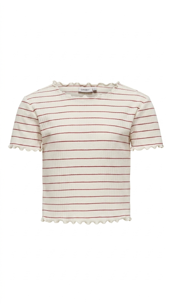ONLY GIRLS Cropped T‑Shirt – Organic Cotton Blend, Short Sleeves, Everyday Style