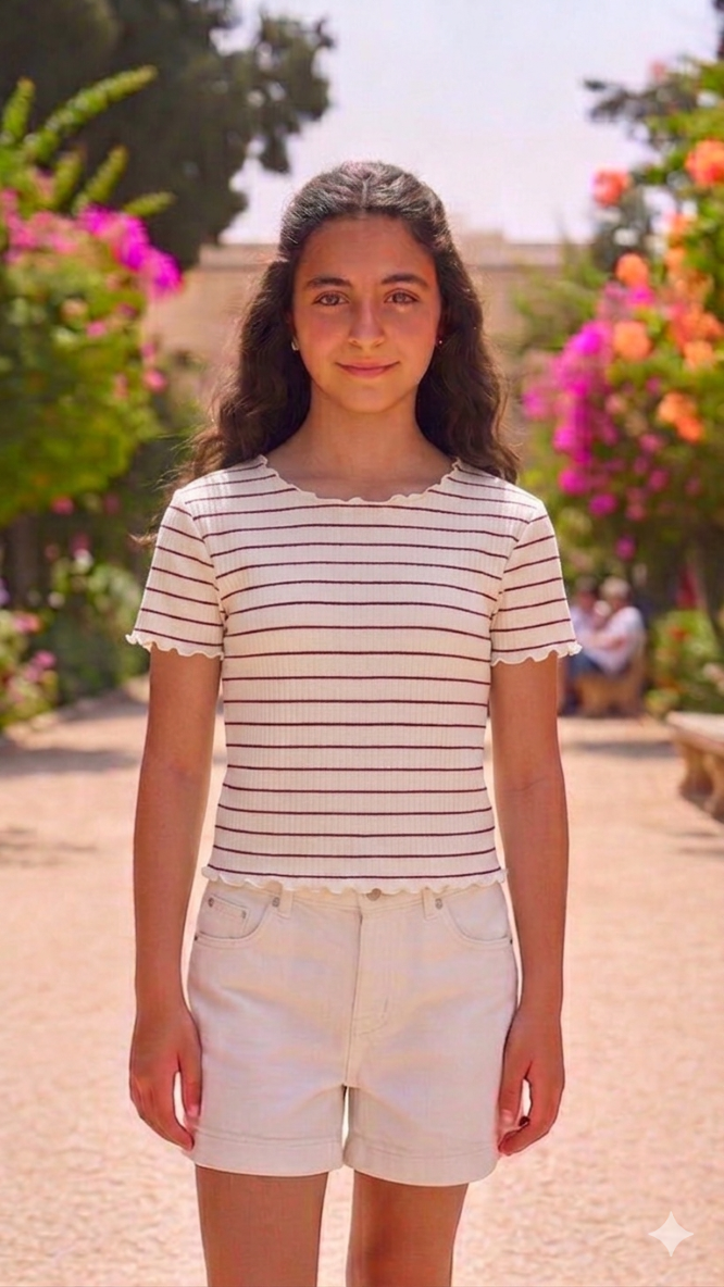 ONLY GIRLS Cropped T‑Shirt – Organic Cotton Blend, Short Sleeves, Everyday Style