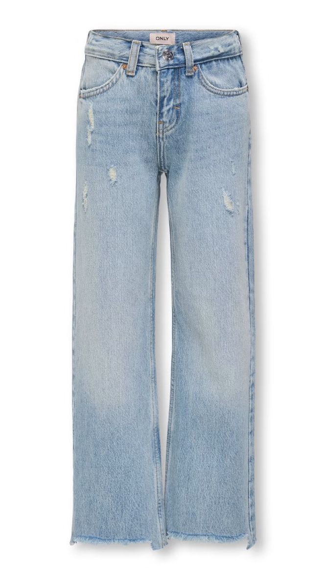 Comfortable Wide Fit Organic Cotton Jeans with Distressed Hems | Fusion