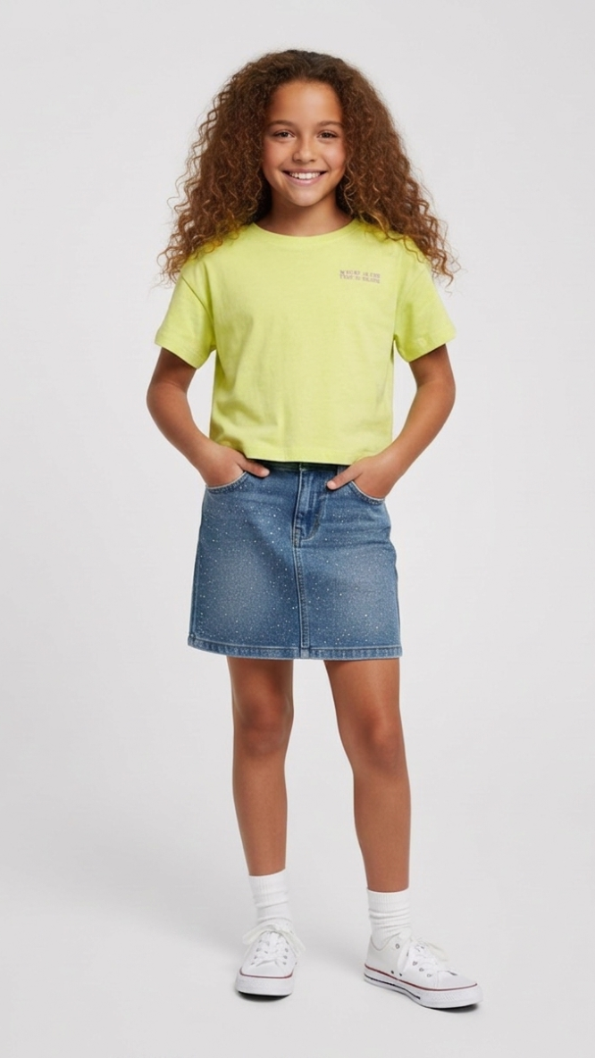 ONLY GIRLS Relaxed Fit Jersey T‑Shirt – Organic Cotton, Dropped Shoulders