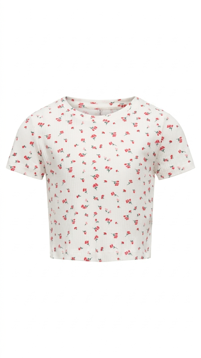 ONLY GIRLS Tight‑Fit Printed T‑Shirt – Organic Cotton Stretch, All‑Over Print