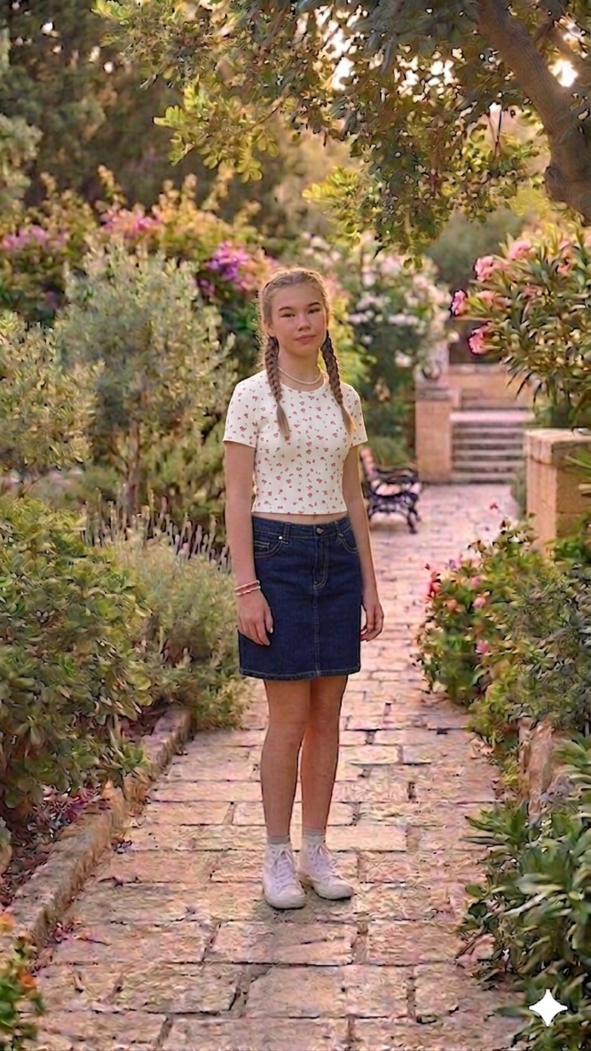 ONLY GIRLS Tight‑Fit Printed T‑Shirt – Organic Cotton Stretch, All‑Over Print
