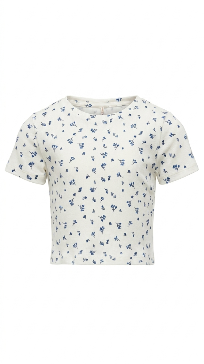 ONLY GIRLS Tight‑Fit Printed T‑Shirt – Organic Cotton Stretch, All‑Over Print