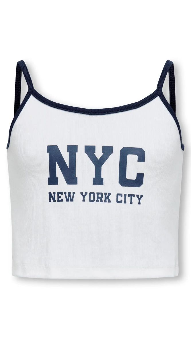 ONLY GIRLS Spaghetti Strap Tank Top - Soft Pigment Print Cotton - Fusion