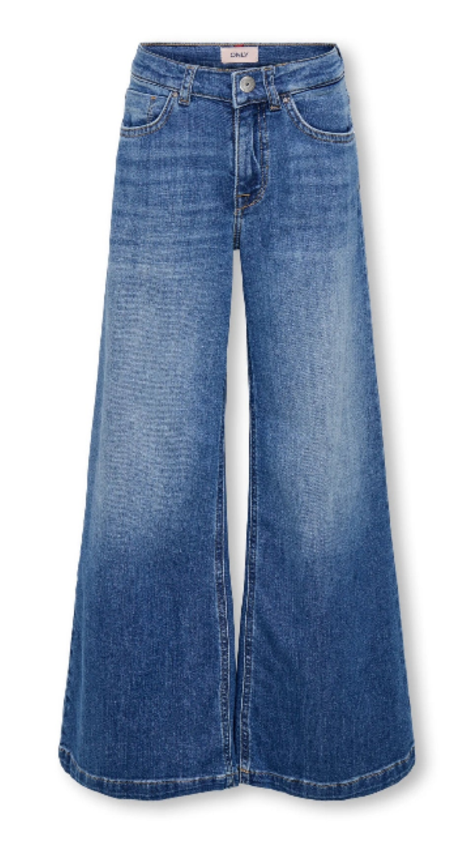 ONLY Girls Wide‑Fit Flared Jeans – Mid Waist Stretch Denim