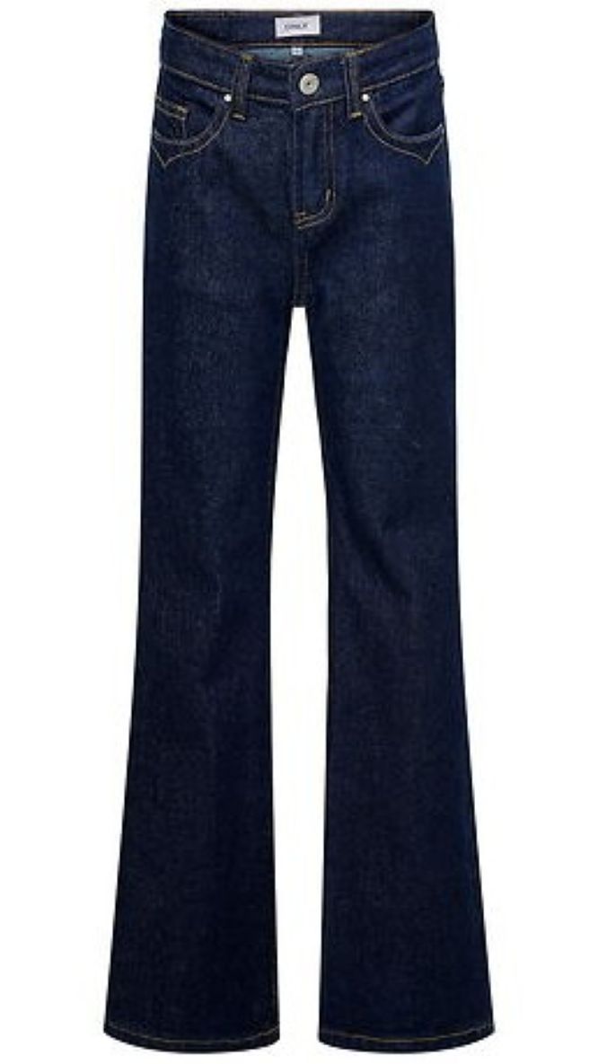 Kids Only High Waist Flared Jeans - Dark Blue Denim