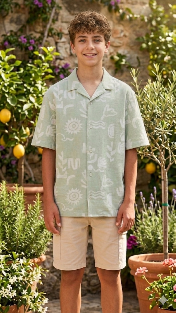 Boys Cotton Resort Collar Shirt | JACK & JONES Junior