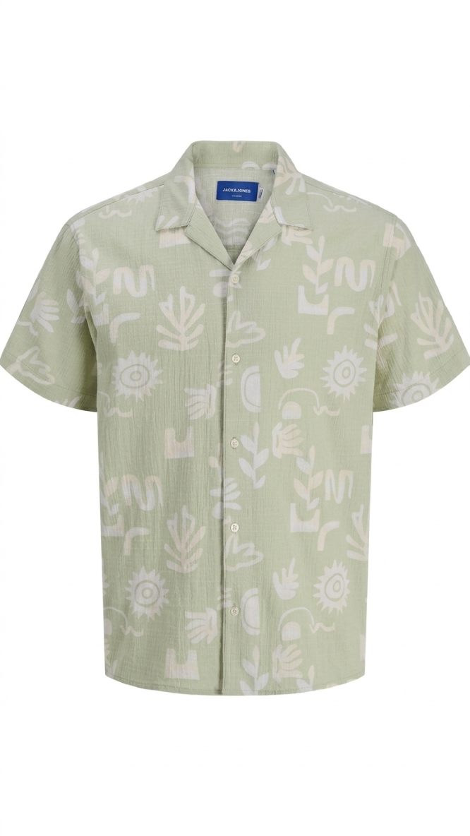 Boys Cotton Resort Collar Shirt | JACK & JONES Junior