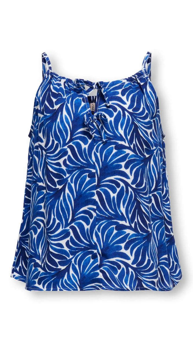 Kids Only Girls' Printed Cami Top – Spaghetti Strap Tie Neck Sleeveless Summer Top