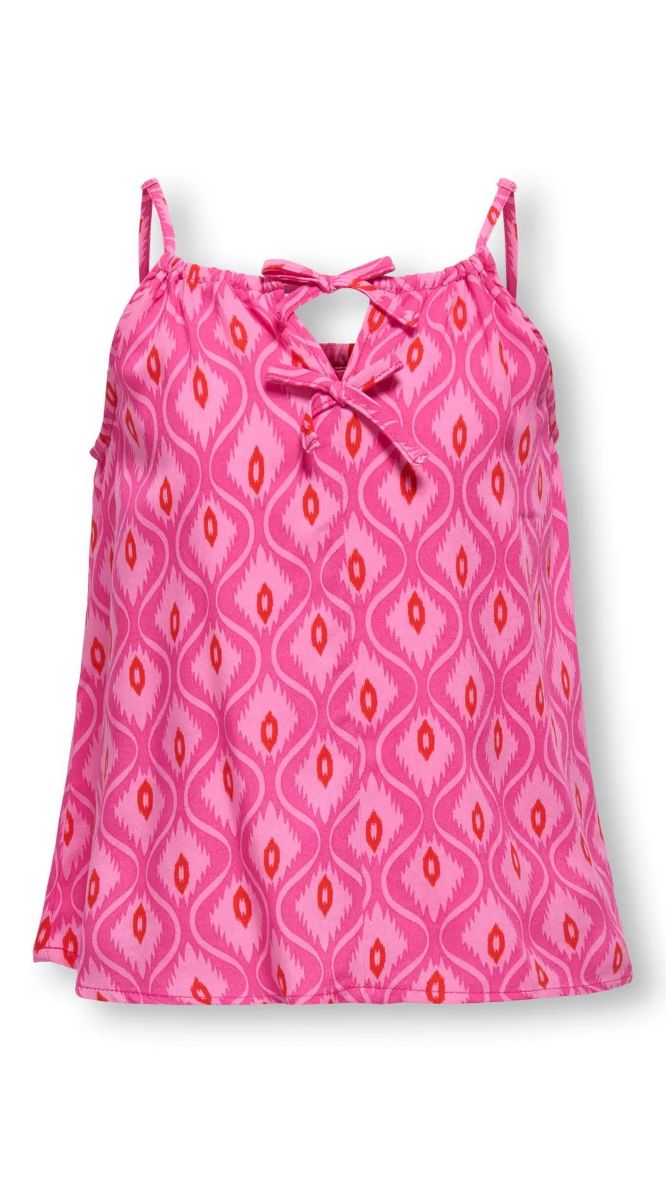 Kids Only Girls' Printed Cami Top – Spaghetti Strap Tie Neck Sleeveless Summer Top