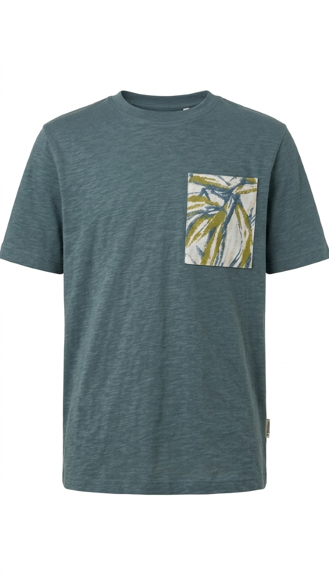 Cotton T-Shirt with Chest Pocket | Casual Crew Neck Tee