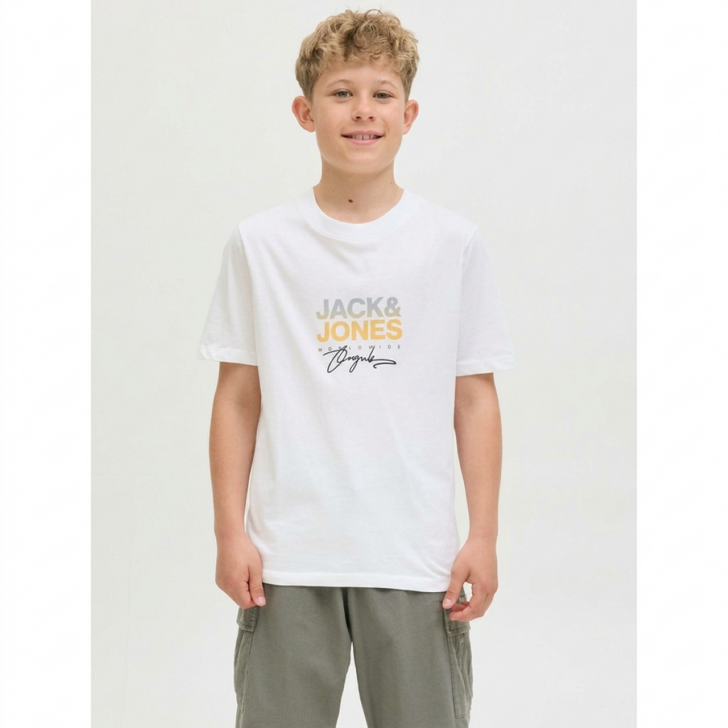 Jack & Jones Junior Regular Fit T‑Shirt – 100% Cotton Rubber Print