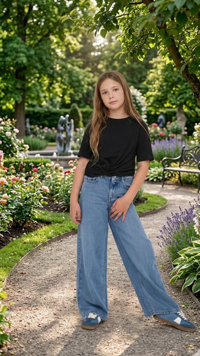 KIDS ONLY Girl's Bella Wide-Leg Slouchy Jeans - Relaxed High-Waisted Denim