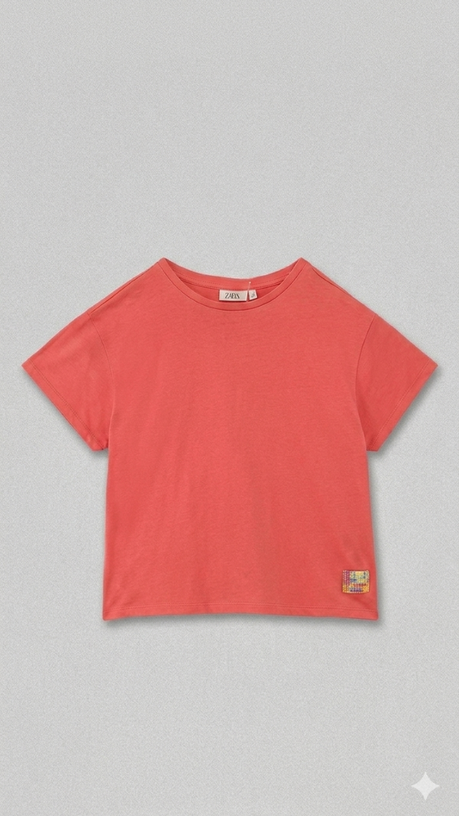 Girl’s Washed Effect T-Shirt | Relaxed Fit Casual Top