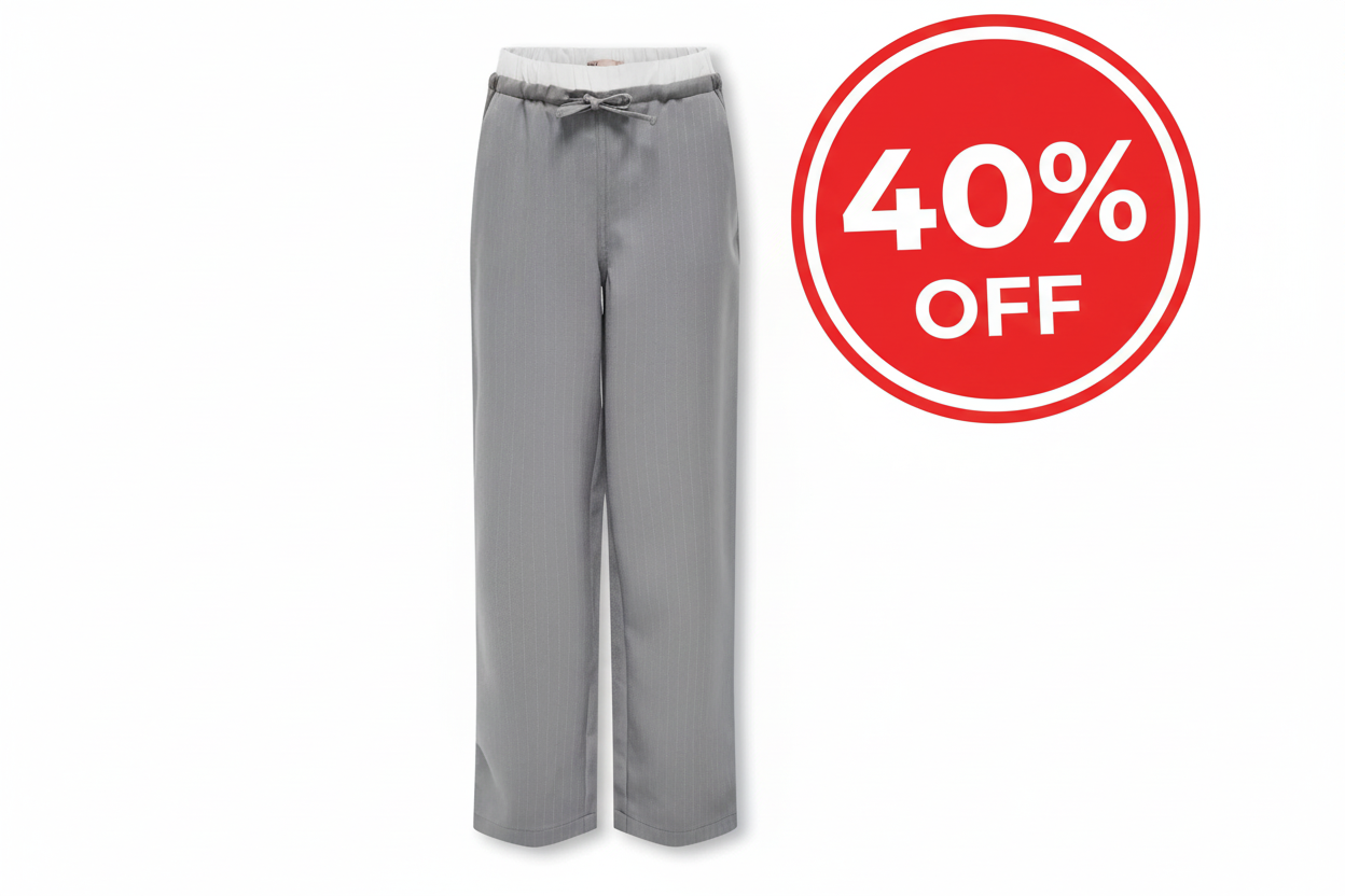 KOGMILEY Straight Fit Wide-leg trousers with 40% OFF - Image 1