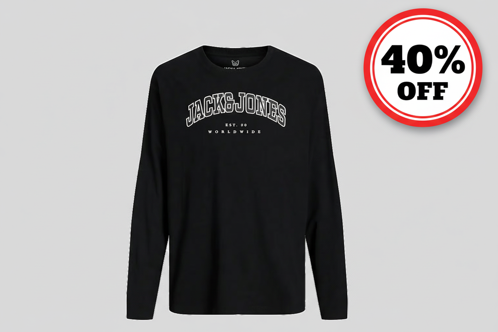 Long-sleeved t-shirt with 40% OFF - Black