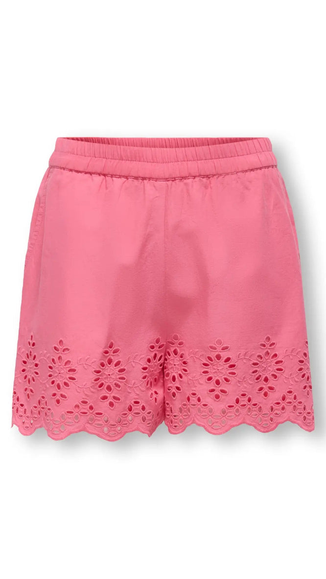 Girls Embroidered Hem Shorts Straight Fit | Koglou Life Cotton Blend